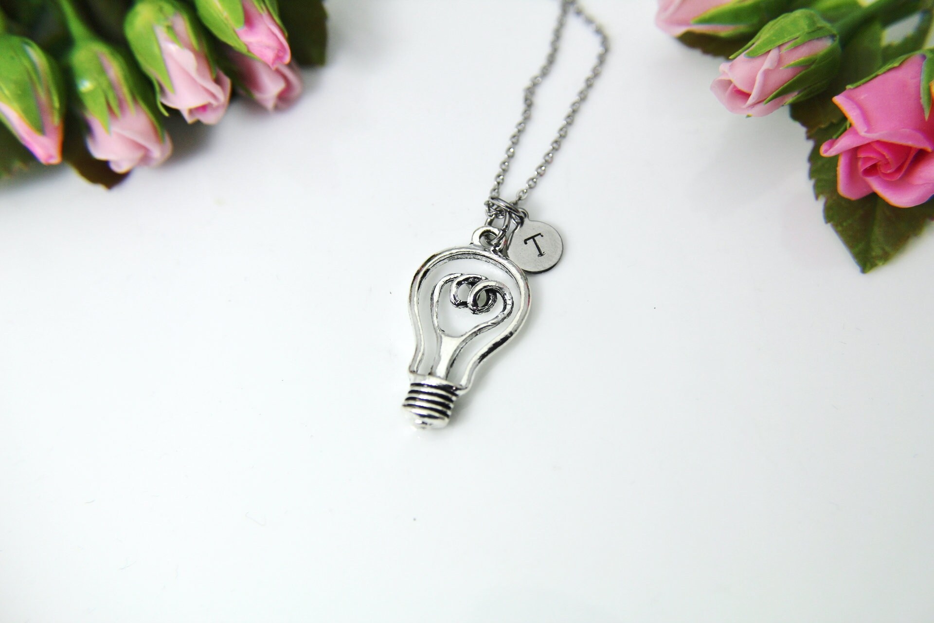 Gold or Silver Light Bulb Charm Necklace Light Bulb Charm Etsy