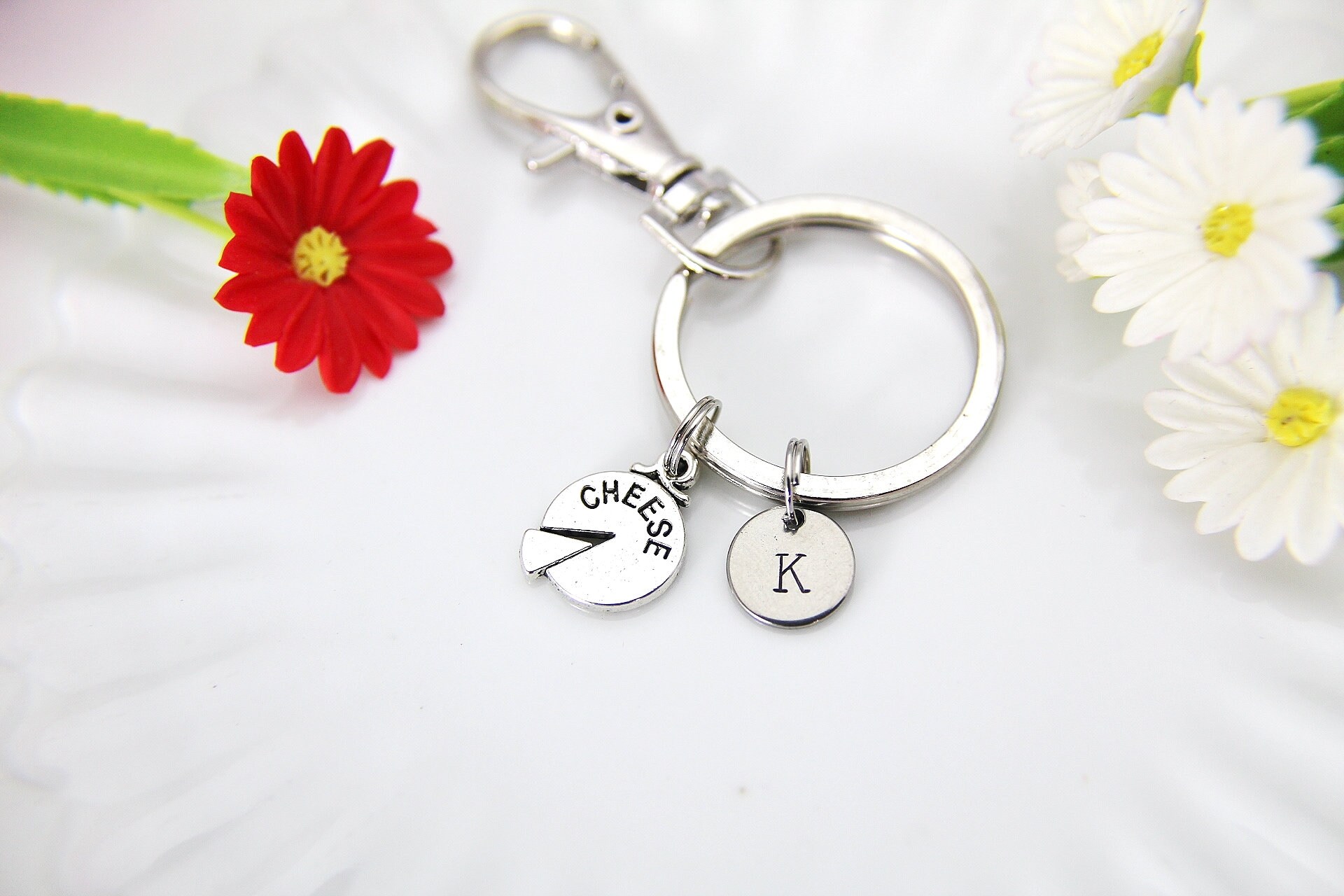 Cheese Charm Keychain Silver Cheese Charm Cheese Jewelry Etsy