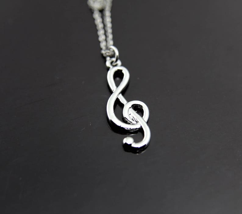 Music Gift Orchestras Girl Gift Musician Gift Music Teacher Gift Music Melody Treble Clef Charm Necklace Music Note Charm Personalized
