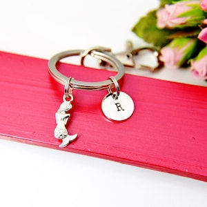 Silver Mermaid Charm Keychain, Mermaid Charm,  Fantasy Gift, Personalized Gift, N1590