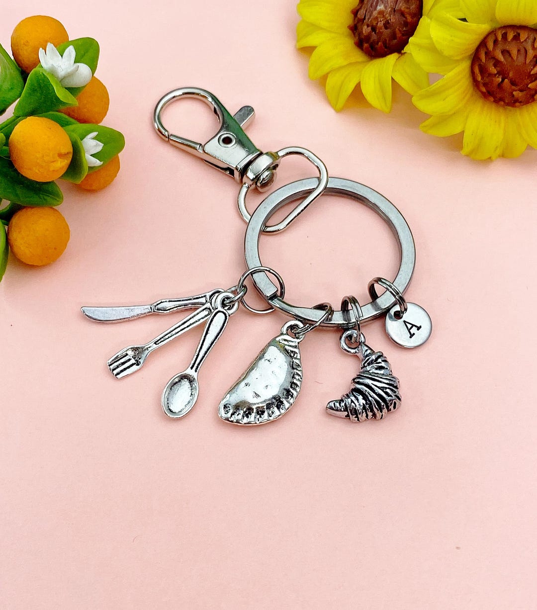 Croissant Cutlery Charm Keychain – Gift for Chef Baker Foodie Friend ...