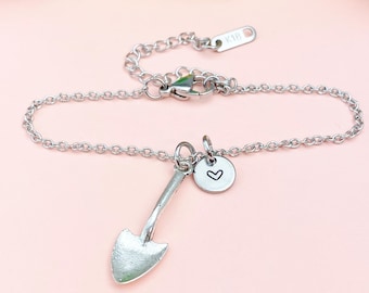Silver Shovel Charm Bracelet, N221BC