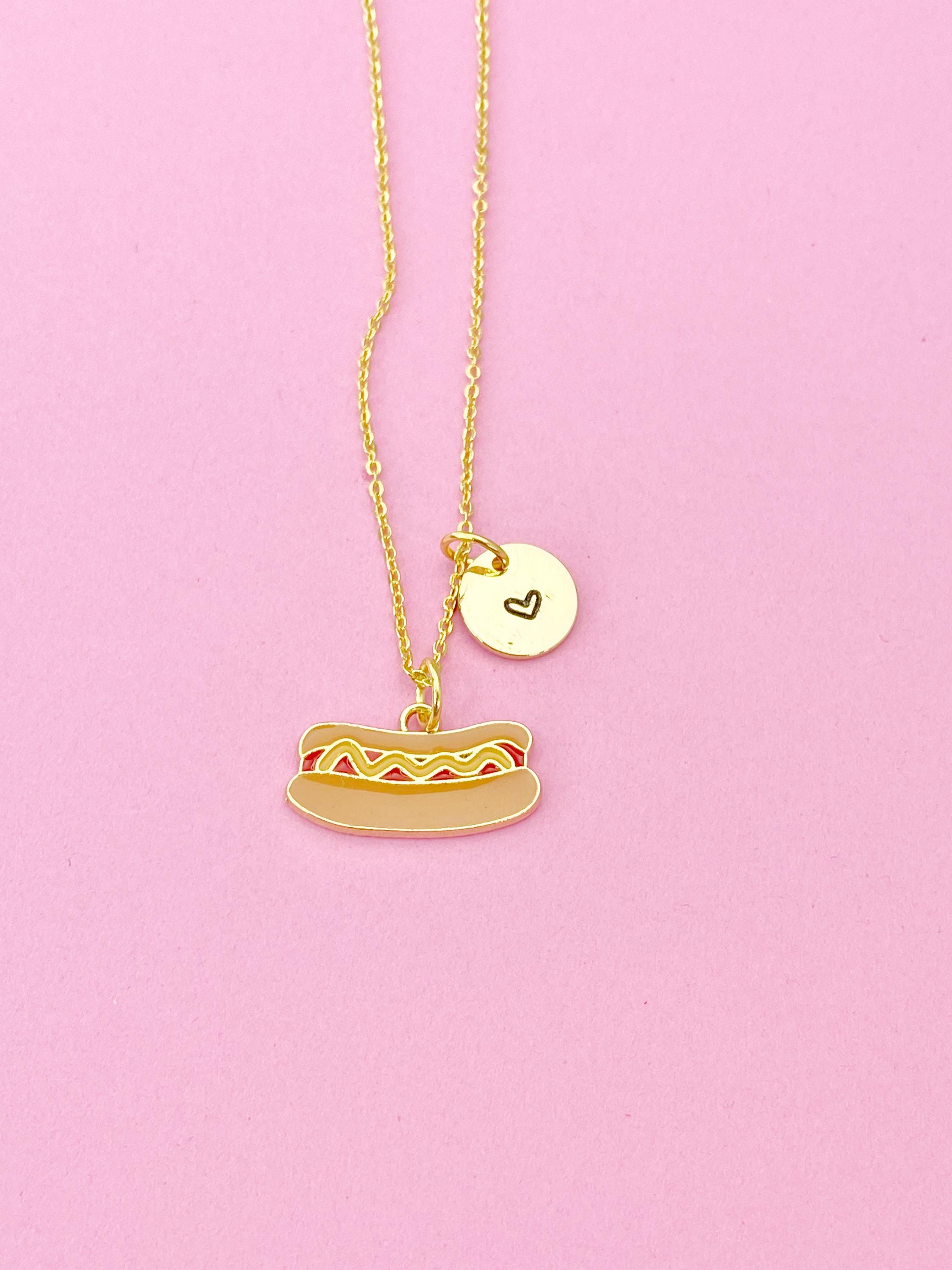 Gold Hotdog Charm Necklace, N3577 - Etsy
