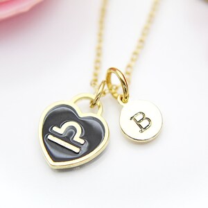Libra Necklace, Scales, Constellation, Heart, Birthday, Christmas Gift, Dainty, Personalized Gift, Girlfriends Gift, Best Friends, N3823