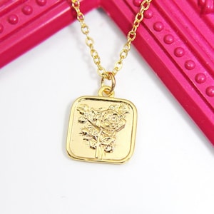 Forever Love Necklace, Real 18K Gold Plated Rose Necklace, Gift for Girlfriend from Boyfriend, Anniversary, Valentine&#39;s Day, Birthday, N3059