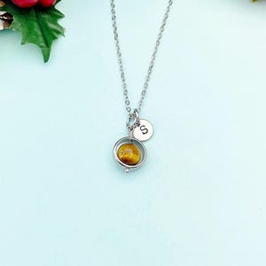Gold or Silver Tiger Eye Necklace, Natural Gemstone Jewelry, N4691A image 11
