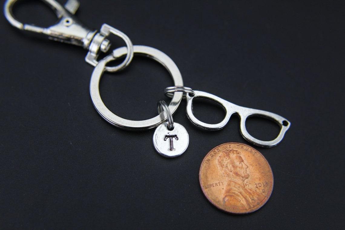 Silver Eyeglasses Charm Keychain Eyeglasses Charm Etsy