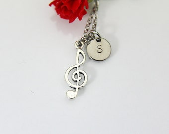 Treble Clef Necklace, Treble Clef Charm, Music Necklace, Music Note Charm, Music Teacher Gift, Personalized Gift, Best Friend Gift