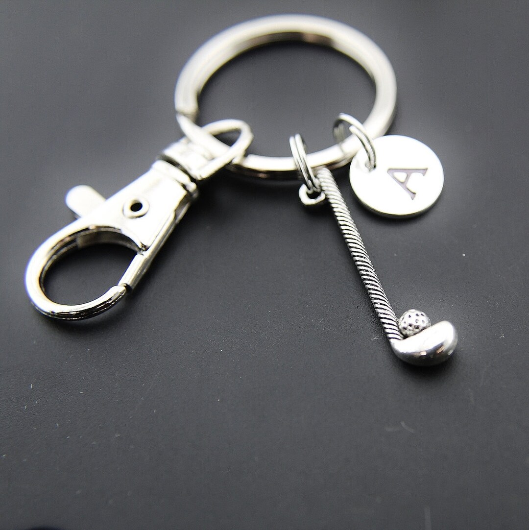 Silver Golf Charm Keychain, Golf Club Keychain, Golf Bag Charm