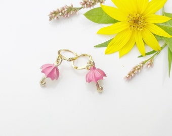 Gold Pink Umbrella Earrings, Soul Sister Earrings, N3201