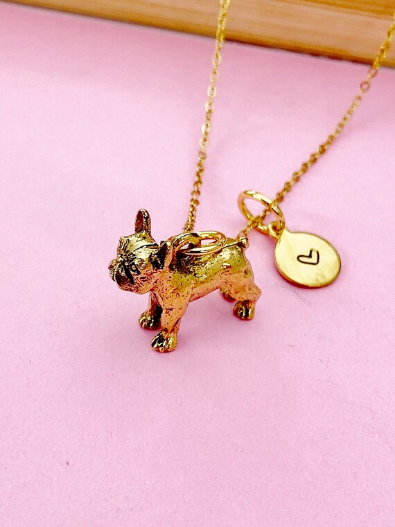 Gold french bulldog necklace deals