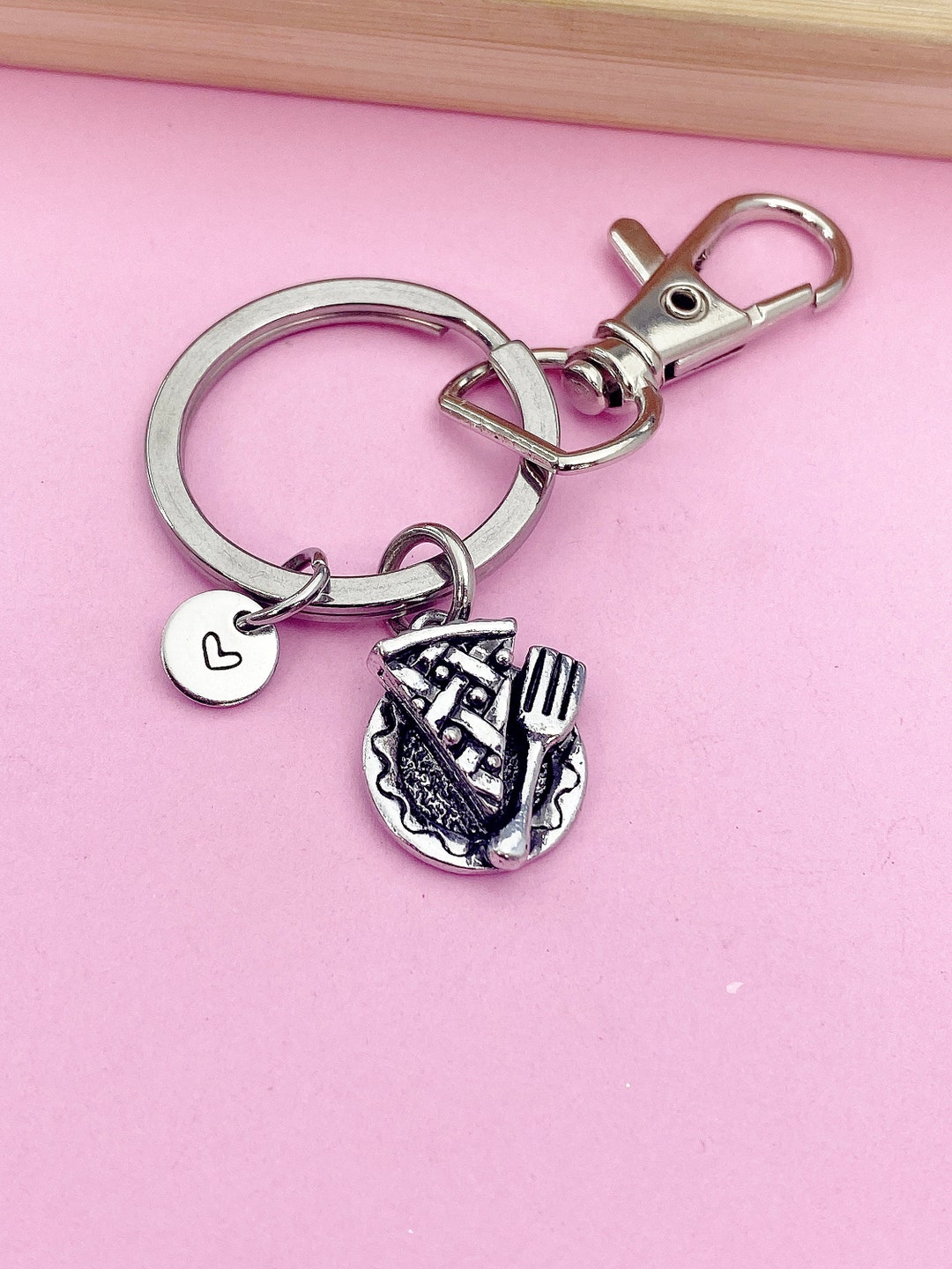 Mini Pie Keychain Pie Slice Keychain, Initial Charm, Foodie Jewelry - Etsy