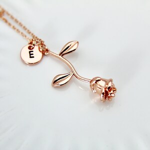 Rose Gold Rose Necklace, Mother's Day Gift, Garden Gifts, Girlfriend Gift, image 7