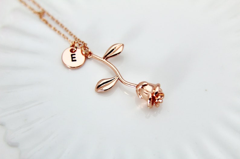 Rose Gold Rose Necklace, Mother's Day Gift, Garden Gifts, Girlfriend Gift, image 7