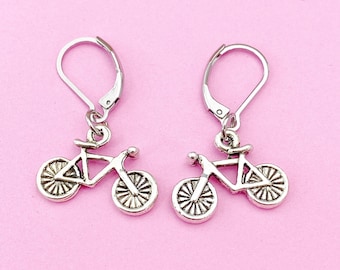 Silver or Gold Bicycle Charm Earrings, N157A