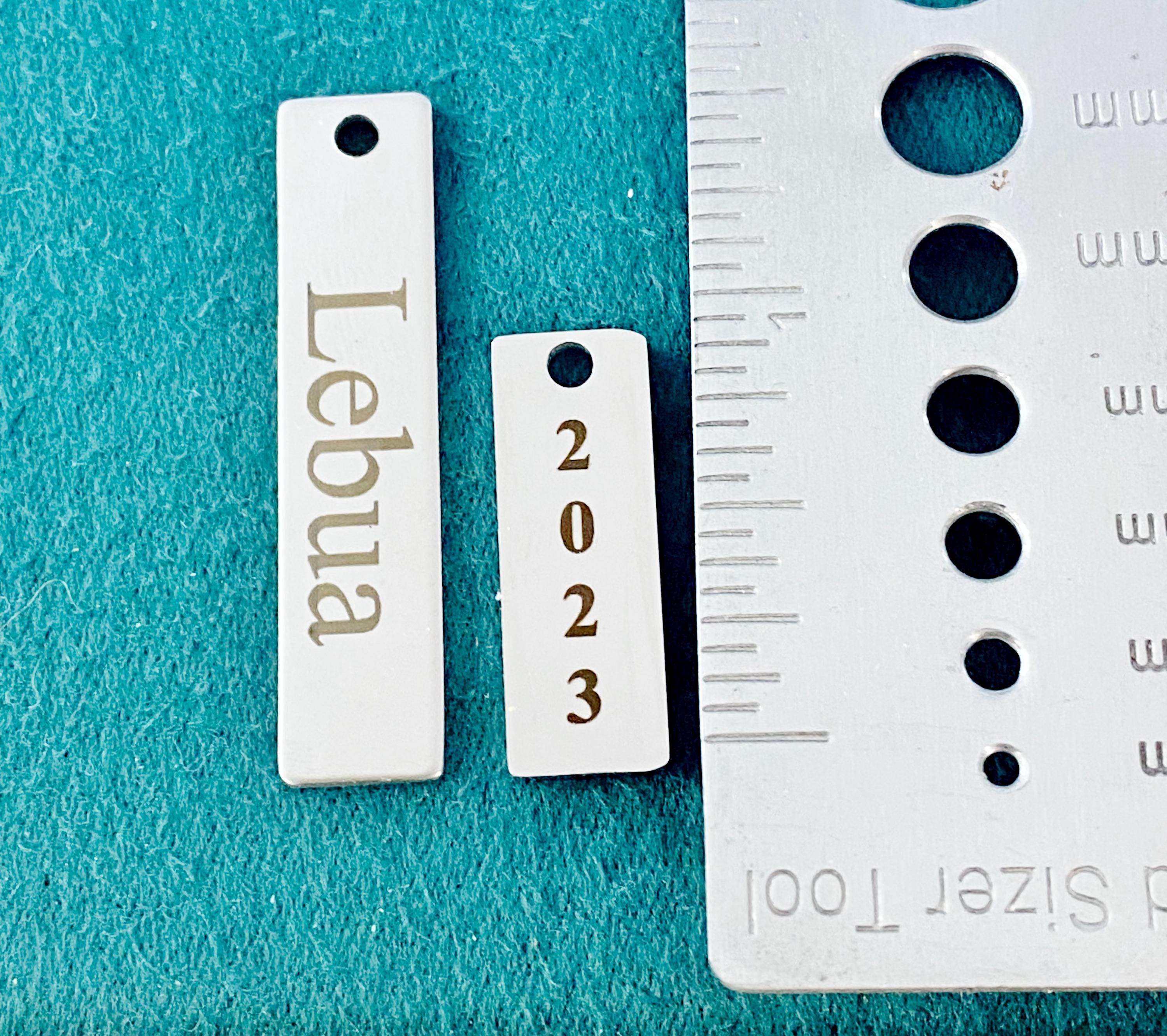 Personalized Date, Year, Name Tag, Engraving Charm. - Etsy