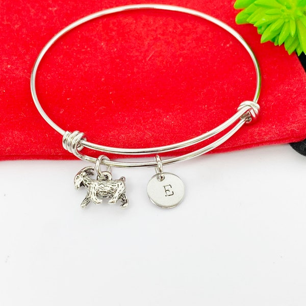 Silver Goat Bracelet Goat Lover Jewelry Gifts, Personalized Customized Gifts, N1320