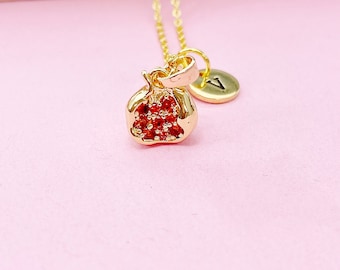 Pomegranate Necklace, Cubic Zirconia,  Christmas Gift, Mentor Gift, Appreciation Gift,Thank You Gift,Secret Santa, Graduation Gift, N3796