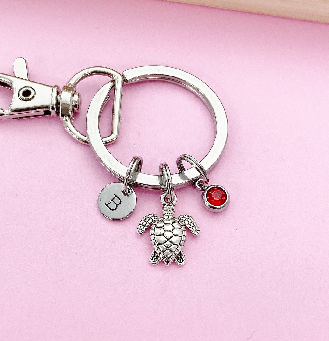 Silver Sea Turtle Charm Keychain Biologist Zoologist Zoology Gifts ...