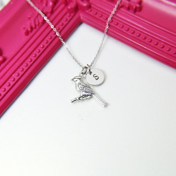 Best Christmas Gift , Silver Cardinal Charm Necklace, Bird Charm, Personalized Gift, N1567