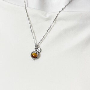 Gold or Silver Tiger Eye Necklace, Natural Gemstone Jewelry, N4691A image 9