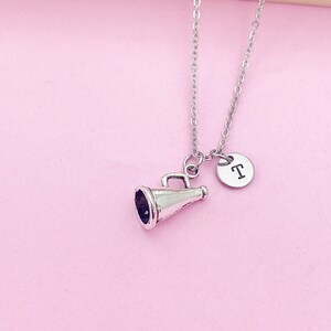 Cheerleader Megaphone Charm Necklace, Initial Pendant bild 3