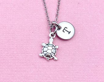 Silver TINY Tortoise Turtle Charm Necklace, N5831