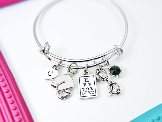Eye Chart Optometrist Ophthalmologist Doctor Clip-On Dangle Charm for Bracelets