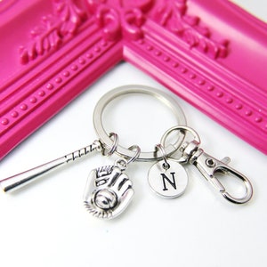 Silver Baseball Charm Keychain, Baseball School Gift, Baseball Player Gift, Personalized Gift, N1594