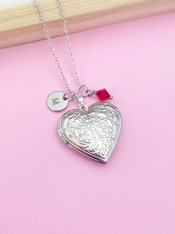 YEOVIBL Women’s Locket For 2 Pictures, Oval Amulet Necklace - View #2