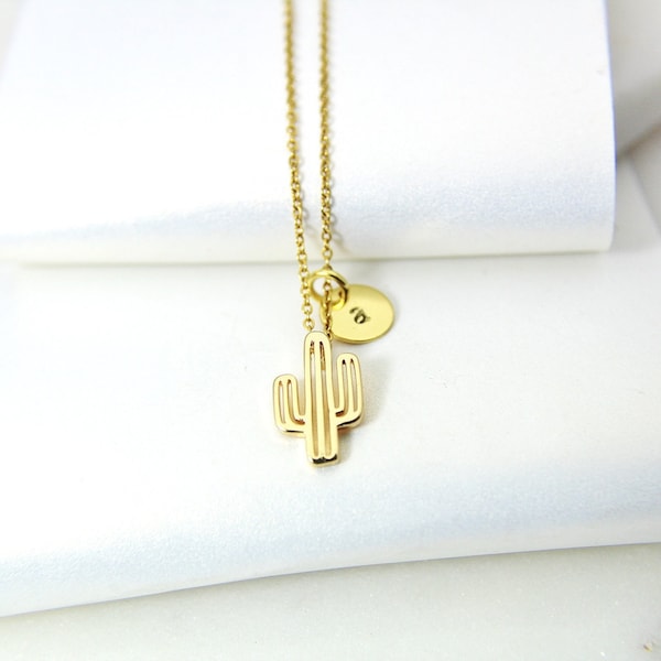 Cactus Necklace, Gold Cactus Necklace, Mini Cacti, Personalized Gift, Best Friend Gift, Girlfriend Gift, Sister Gift, G148