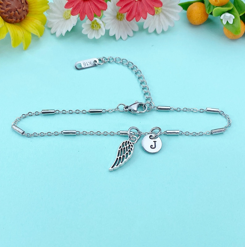 Guardian Angel Wing Charm Bracelet Sympathy Gift & Everyday Reminder, N1547C Bild 3