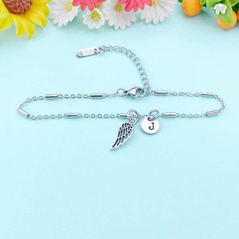 Guardian Angel Wing Charm Bracelet Sympathy Gift & Everyday Reminder, N1547C Bild 4
