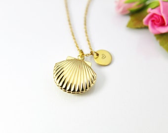 Best Birthday Gift for Girls, Daughter, Niece, Best Friends, Birthday Present, Bday Gift, Mermaid Seashell, Scallop Shell Locket, N1798