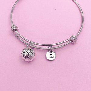 Best Christmas Gift , Soccer Bracelet, Silver Soccer Ball Soccer Team Gift, Soccer Girl Gift, Soccer Jewelry, Personalized Christmas Gift,