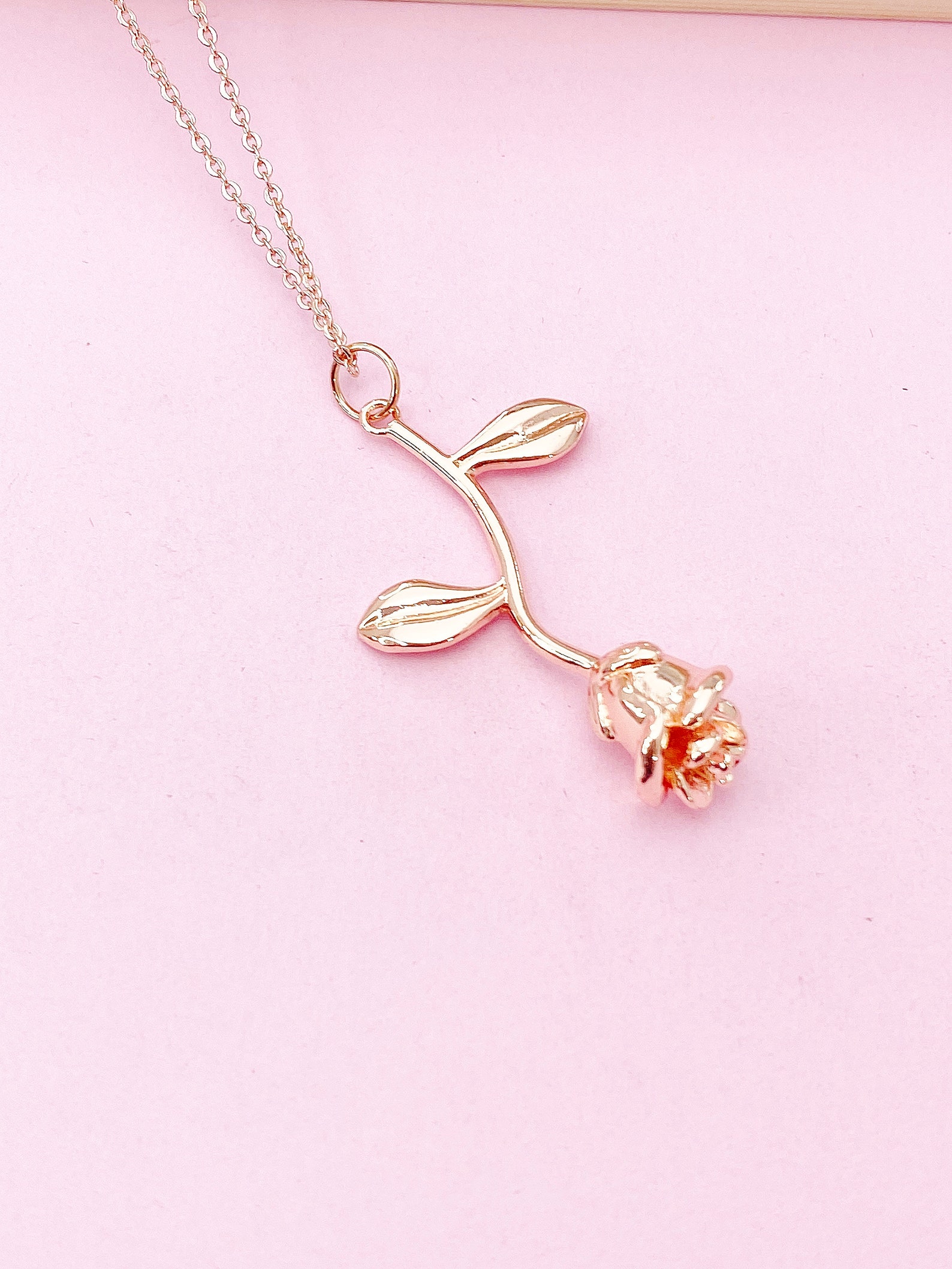 Fancy Gold R Flower Rose Gold Rose Flower Pendant Necklace, N172A - Etsy