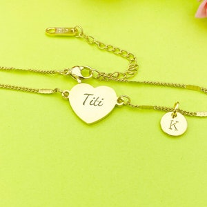 Best Christmas Gift for Titi, Gold Titi Bracelet, Stainless Steel Titi, Personalized Customized Monogram Jewelry, D335