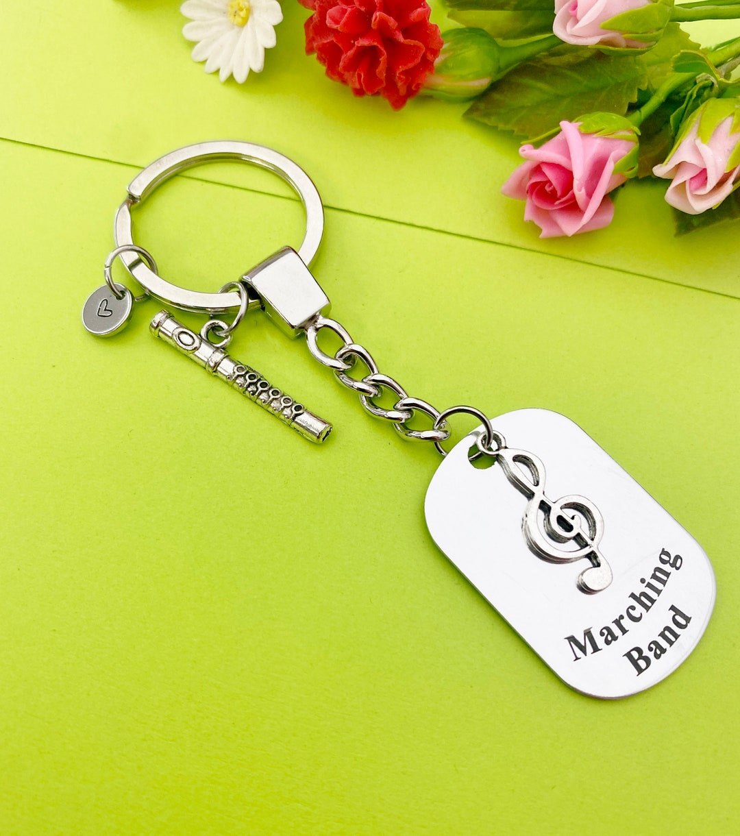 Best Christmas Gift for School Marching Band, Flute Keychain, Music