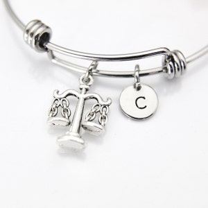 Justice Scale Bracelet, Lawyer Charm, Justice Scale Charm, Attorney Gift, Lawyer Gift, Libra Charm, N1387D