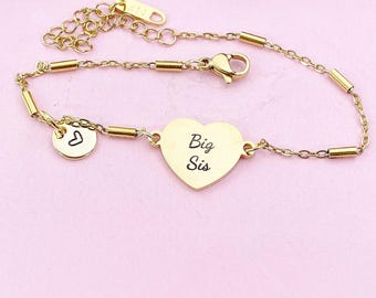 Big Sis Bracelet, Heart, Big Sister Middle Sister Little Sister Bracelet, Sisters Jewelry, Sister Gift, D566
