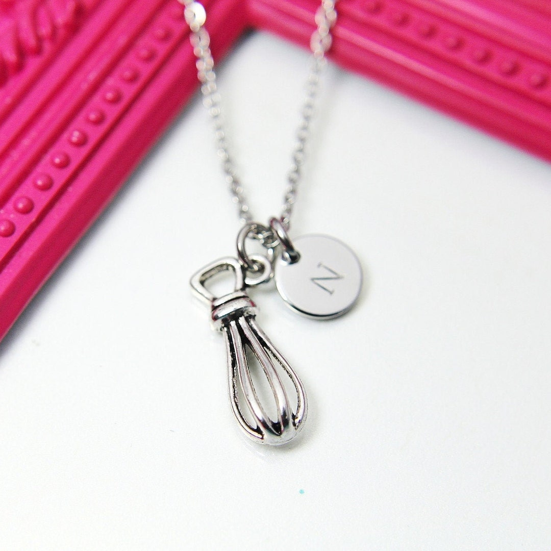 Whisk Necklace Whisk Charm Silver Kitchen Whisk Mixer Charm Etsy