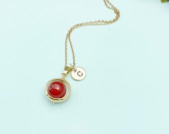 Gold Natural Carnelian Gemstone Necklace, N3794A