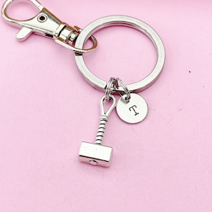 Silver Hammer Charm Keychain, N5692A