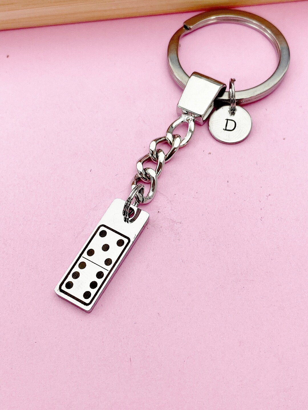 Domino Keychain, Tile, Stainless Steel Dominoes Player Gifts, S, D077 ...
