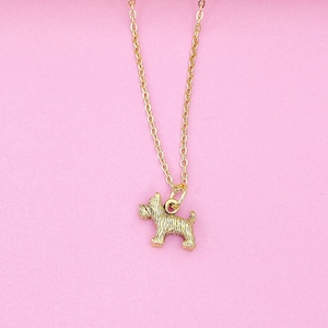 Gold Terrier Dog Charm Necklace, Dog Breed Charm, Dog Charm, Animal Charm, Pet Gift, Christmas Gift, N408