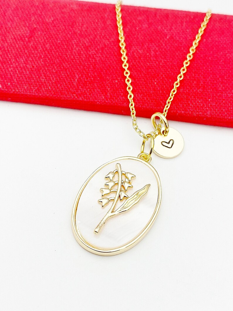 Lily of the Valley May Birth Flower Gold Necklace Lebua Etsy