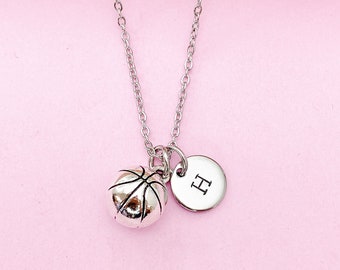 Silver Basketball Charm Necklace, N5001