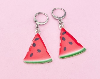 Silver or Gold Red Watermelon Earrings, Summer Gifts Ideas, AN2099