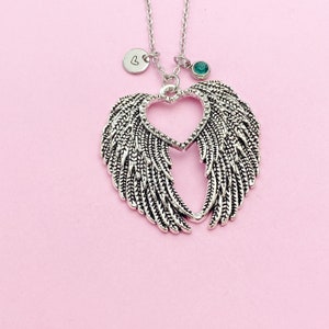 Guardian Angel Wing Necklace, Silver Guardian Angel Wing Charm, Guardian Angel Wing Charm, Wing Charm, Feather Charm, N1231