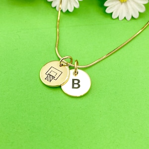Gold Basketball Necklace, Basketball Keychain, Basketball Bracelet, Basketball Team Gift, Basketball Jewelry, D251